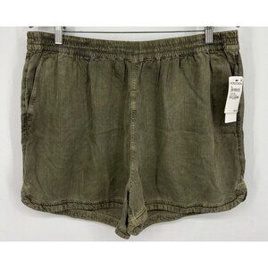 Treasure Bond Olive Sarma Womens Casual Elastic Waist Shorts Size Large New